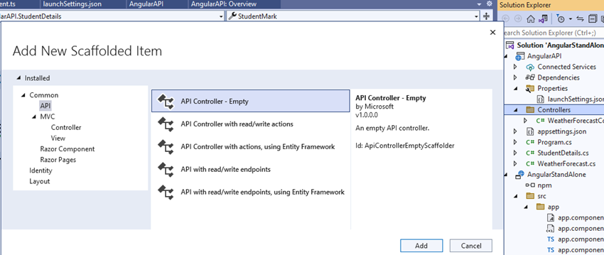 Easy to learn .NET 6.0 and Angular - Getting Started Angular Standalone Template